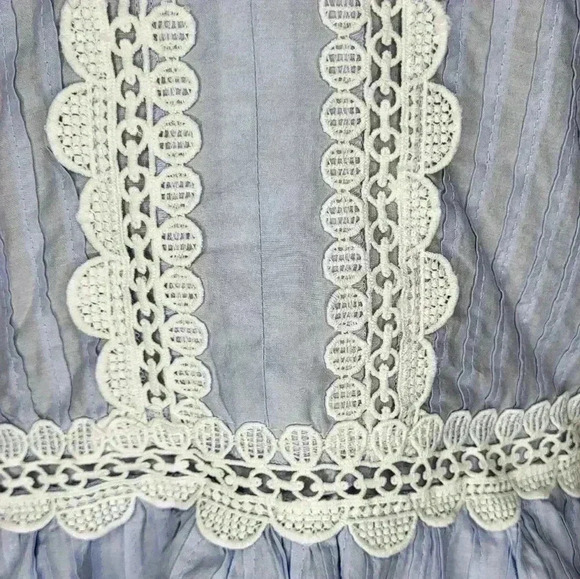 J Crew Faded Lace Trim Top NWT New Womens Size Small Light Blue and White - Picture 7 of 14